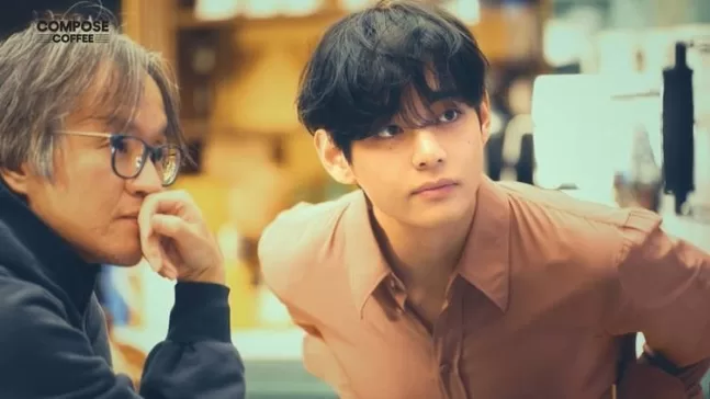 BTS V meets commercial film director Yu Kwang-goeng for Compose Coffee ad