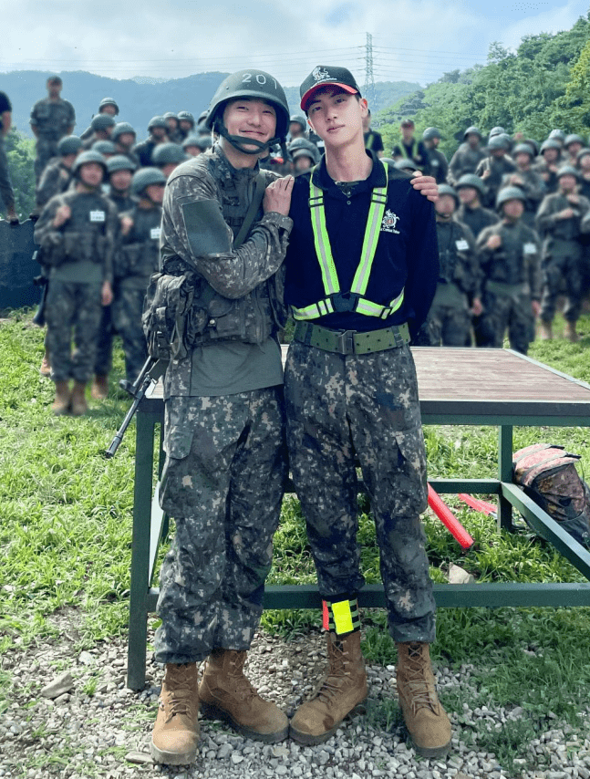 Winner's Kang Seung-yoon (left) and BTS's Jin.